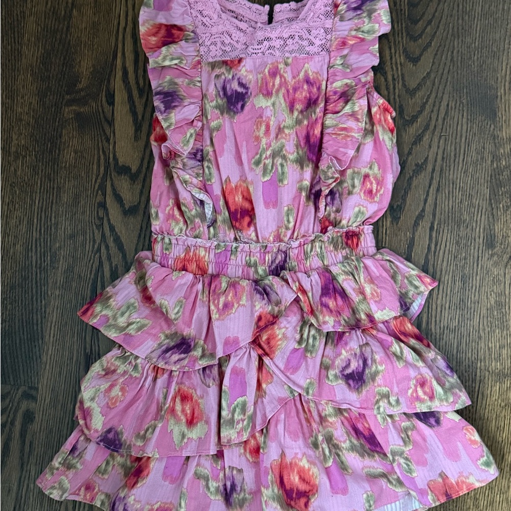LoveShackFancy Kids Dress - Pink and Purple Floral